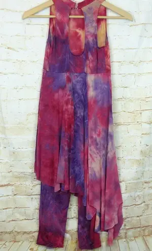 Revolution Dancewear Sleeveless Pink Tie Dye Dress Leggings Style 0141 Size LA