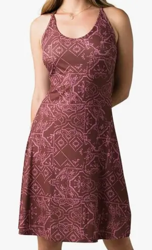 prAna Opal Dress Racerback Performance Jersey Knit Vino Tiles Size Medium