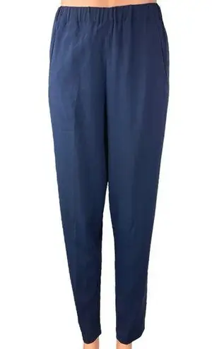 Aritzia  Babaton Navy Blue High Waisted Crop Pull On Tapered Dress Pants Size S