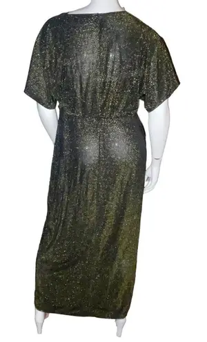 Love Squared metallic sparkle knot front evening gown