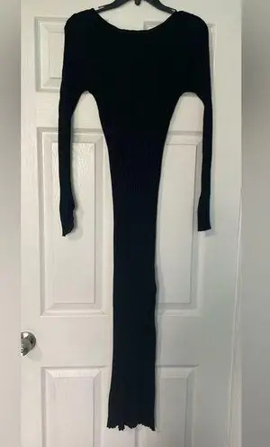 Olive & Oak Black Ribbed Bodycon Dress