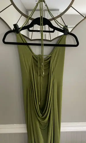 Meshki Armani Ice Jersy Cowl Back Maxi Dress Green Size Large