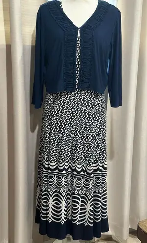 Danny & Nicole Blue midi dress size Large