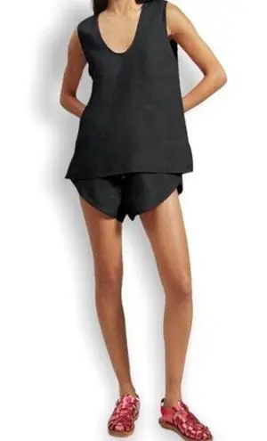 Rachel Comey FEVRE Black 100% Linen Sleeveless Scoop Neck Top 2 NWT