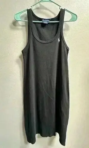 Ralph Lauren EVC | Vintage Y2K  Racerback Tank Dress | Black w/ White Pony | M