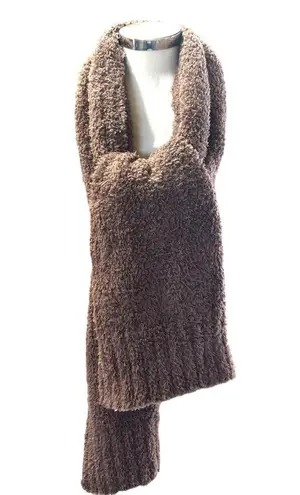 Barefoot Dreams CozyChic Pom Pom Beanie Scarf Set in Chestnut NWT