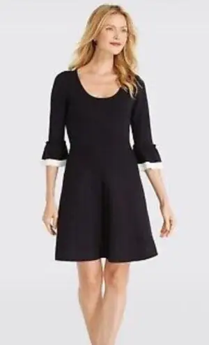 Draper James  Flutter Sleeve Black Sweater Dress Size Small