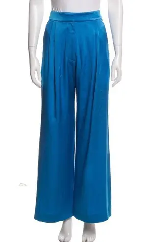 NWT Alex Perry Blue Hutton Pleated Satin Crepe Wide