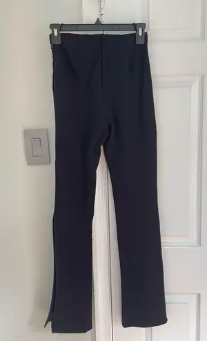 ANINE BING Max Pants Women's Black Straight Leg Split Hem Pants Size 34 2 Luxury