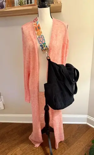 Anthropologie Duster Kimono Cardigan Pink One Size Boho Soft Lightweight OS