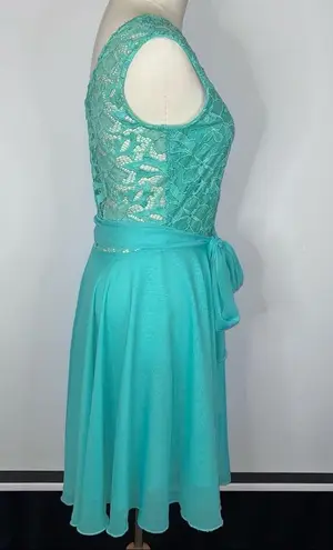 Handmade Mint Green Blue Lace Chiffon Short Mini A