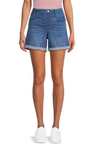 Time & Tru New  Women's Denim Shorts with Cuffed Hem Size: L (12-14)