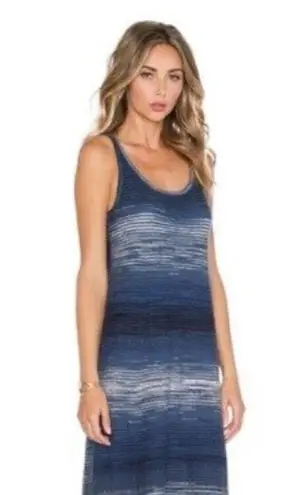 Vince NEW  Striped Cotton Space Dye Maxi Dress LARGE Blue Vacation Loungewear