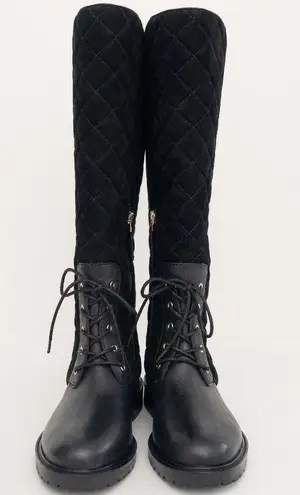 Ralph Lauren Lauren . Hollie II Quilted Lace-Up Riding Boots.