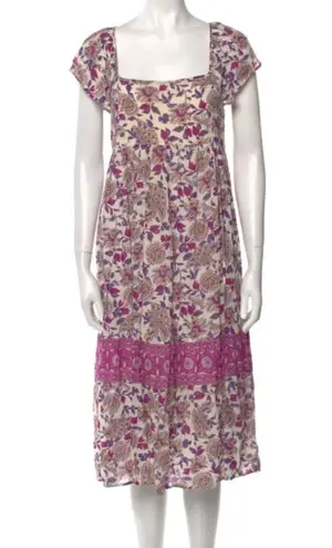 Ba&sh YSEE FLORAL MIDI DRESS FLUTTER CAP SLEEVE LAGOONLOOK GRANNYCORE MAIDEN