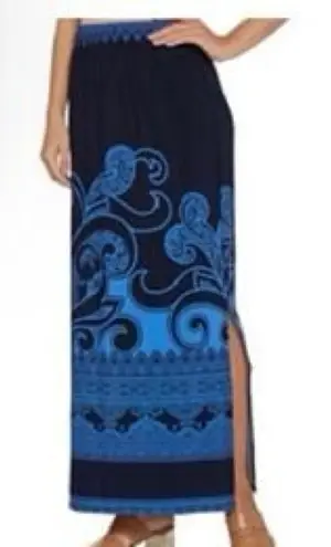 Susan Graver maxi navy blue skirt size LP