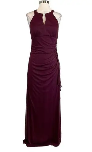 Betsy and Adam Wine Red Chiffon Sleeveless Long Formal Dress  Women's Gown Size 10