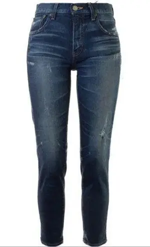 Moussy Vintage Velma Skinny Jeans Medium Wash Blue Distressed Denim High Rise 29