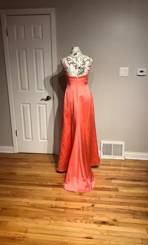 Alfred Angelo Colorful Coquette Formal Evening Prom High Low Satin Bead Evening Colorful Formal Vintage y2k mermaid embellished Orange π
