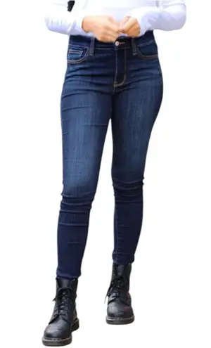 Judy Blue SKINNY FIT STRETCH DARK DENIM RAW HEM JEANS PANTS 25