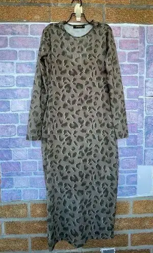 Supertrash Dune camo animal print maxi dress medium Green