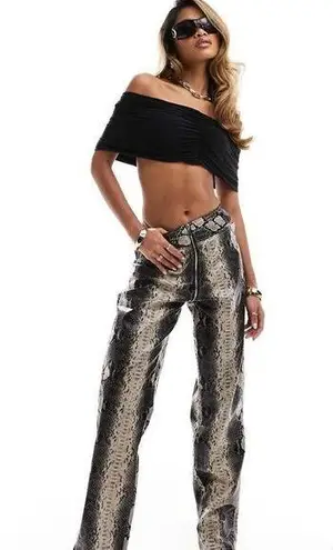 Naked Wardrobe double layered sculpted ruched off the shoulder crop top in black