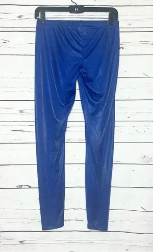 Bebe 2B  Blue Shiny Faux Snake Print Leggings Size Small