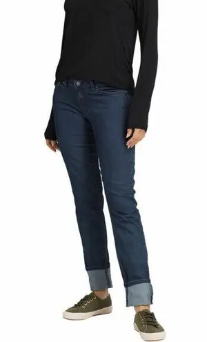 prAna New NWT Womens 14 32 Kara Jeans Skinny Dark Blue Cuff Long Stretch Organic