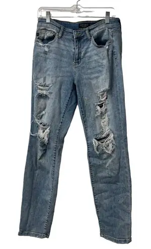 Judy Blue Women’s 7 Colorful Paint Splash Destroyed Boyfriend Jeans Size 9/29