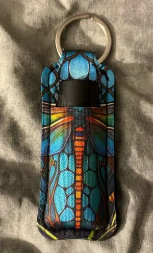NWOT dragonfly lip balm/lipstick holder key chain Blue - Image 7