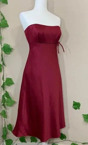 Alfred Angelo Red Satin Strapless Dress