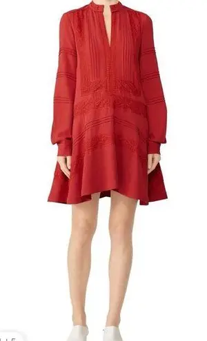 Derek lam 10 Crosby billowy tent dress lace crocheted lace detail size 10 red