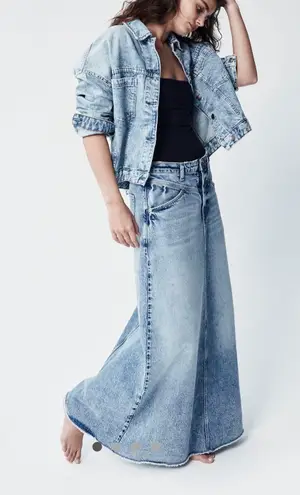 Free People Come As You Are Denim Maxi Skirt