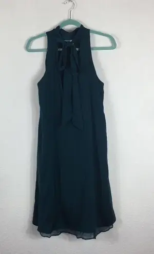 The Jetset Diaries Deep Emerald Imperial Sleeveless Chiffon Mini Dress Small