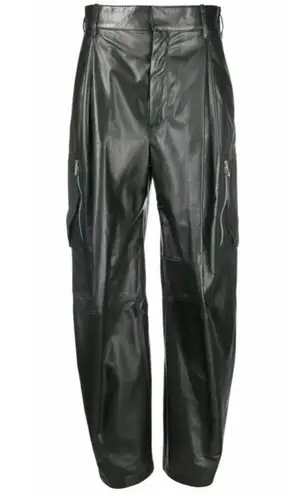 Bottega Veneta Tapered Leather Cargo Pants in Black