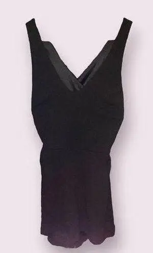 Crystal Sky Crisscross Back Romper with Pockets in Black