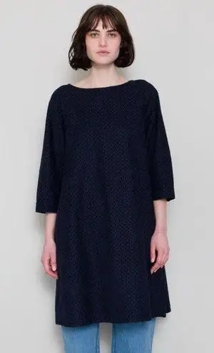 JUST FEMALE Navy Blue & Red Checkered Window Merle Long