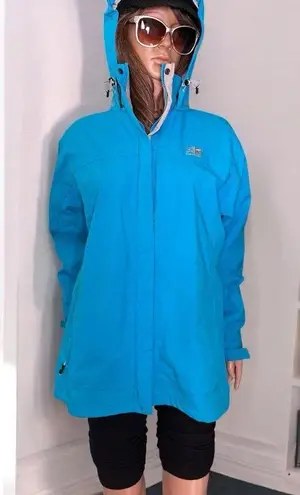 Karrimor The Great British Mountain Company Karrimor Aqua Blue Nylon Mesh Waterproof Urban Zippered Hooded Jacket Size 10