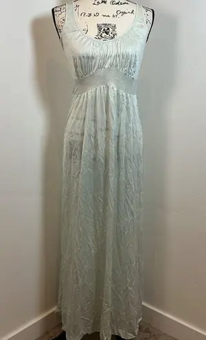 Vintage Komar Mint Green Nylon Long Nightgown Sleep Dress Small Retro Lingerie