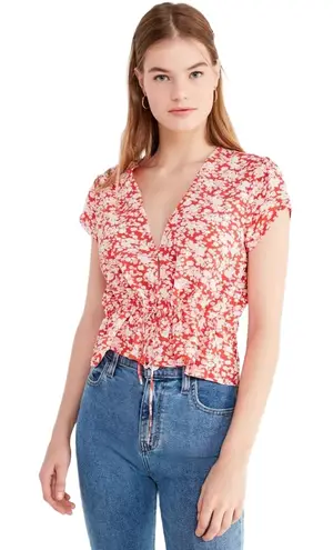 Rolla's Women Lula Floral Print Short Sleeve Tie