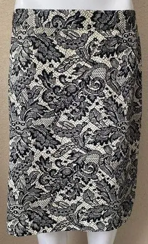 Van Heusen Studio | Women's Floral Paisley Lace Career Work Pencil Skirt | 8