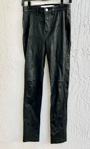 IRO Mid Rise Lambskin Leather Slim Fit Skinny Pants Black Women's Size 26 / US 2
