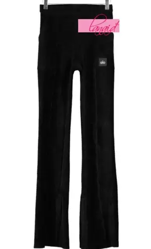 Alo Yoga Alo Micro Corduroy High-Waist Winter Break Flare Pants Black Bootcut Stretchy XS