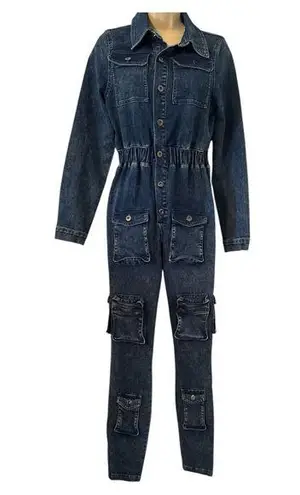 MAD FOR LOVE Denim Jumpsuit Sz Small Blue