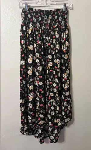 Patrons of Peace Black Floral Maxi Skirt Size Small