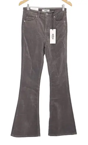 Mica Corduroy Womens Grey 5 Pocket High Rise Flare Retro Corduroys Size 27 Gray