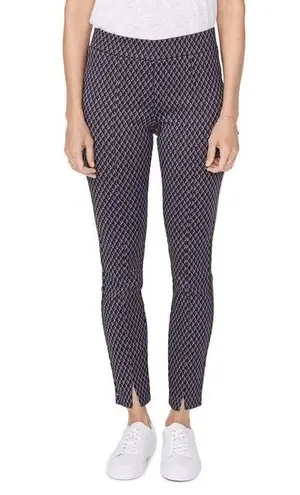 NYDJ Charcoal Diamond Printed Tummy Control Pull-On High Rise Pants Size 2 NWT