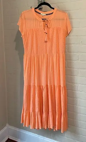 Kate & Sam dress NEW coral orange dress Swiss dot & eyelet lined small