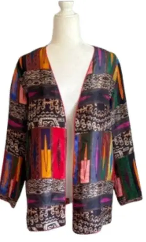 ETRO Reversible Silk Jacket Ethnic Tribal Floral XXL Neiman Marcus NEW $1005 Pink