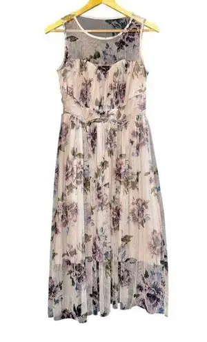 Candalite Lavender Pink Fairy Dress Sheer Floral Sweetheart Womens Medium Spring